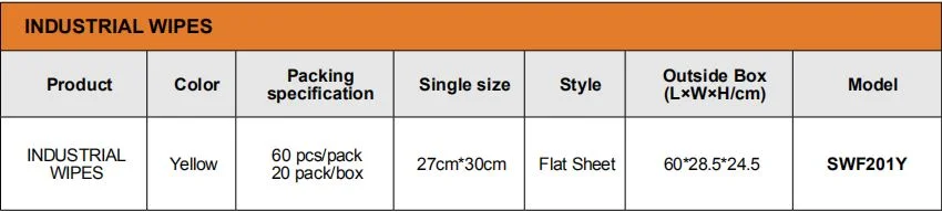 Industrial Wipes (Flat Sheet) (SWF201Y)